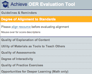 Achieve OER Online Evaluation Tool